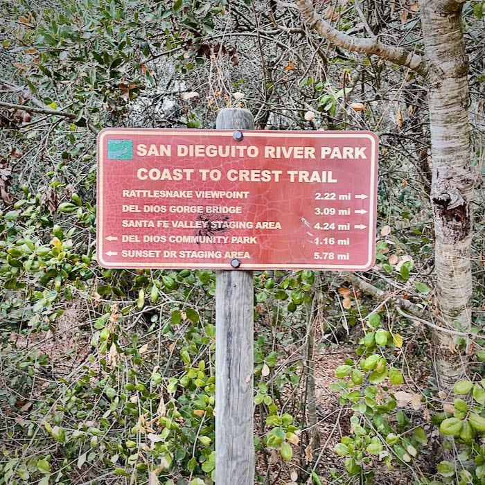 San Dieguito River Park Coast to Crest Trail sign