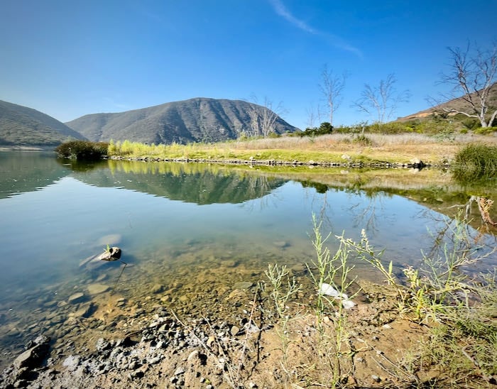 Water and hills at Lake Hodges