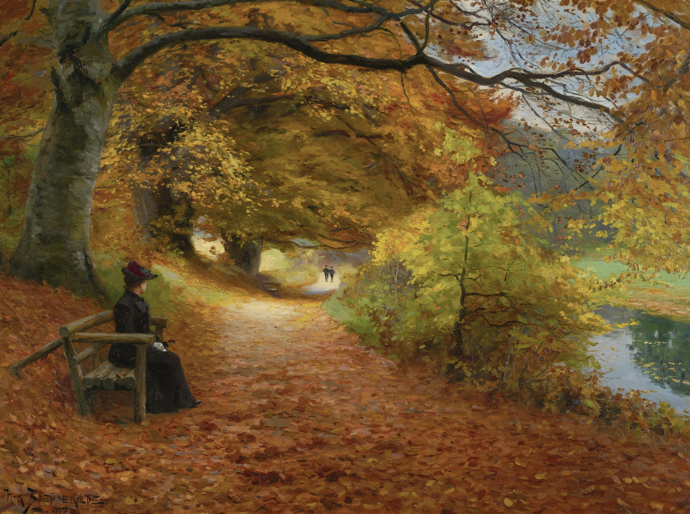 H.A. Brendekilde, Wooded Path in Autumn, 1902